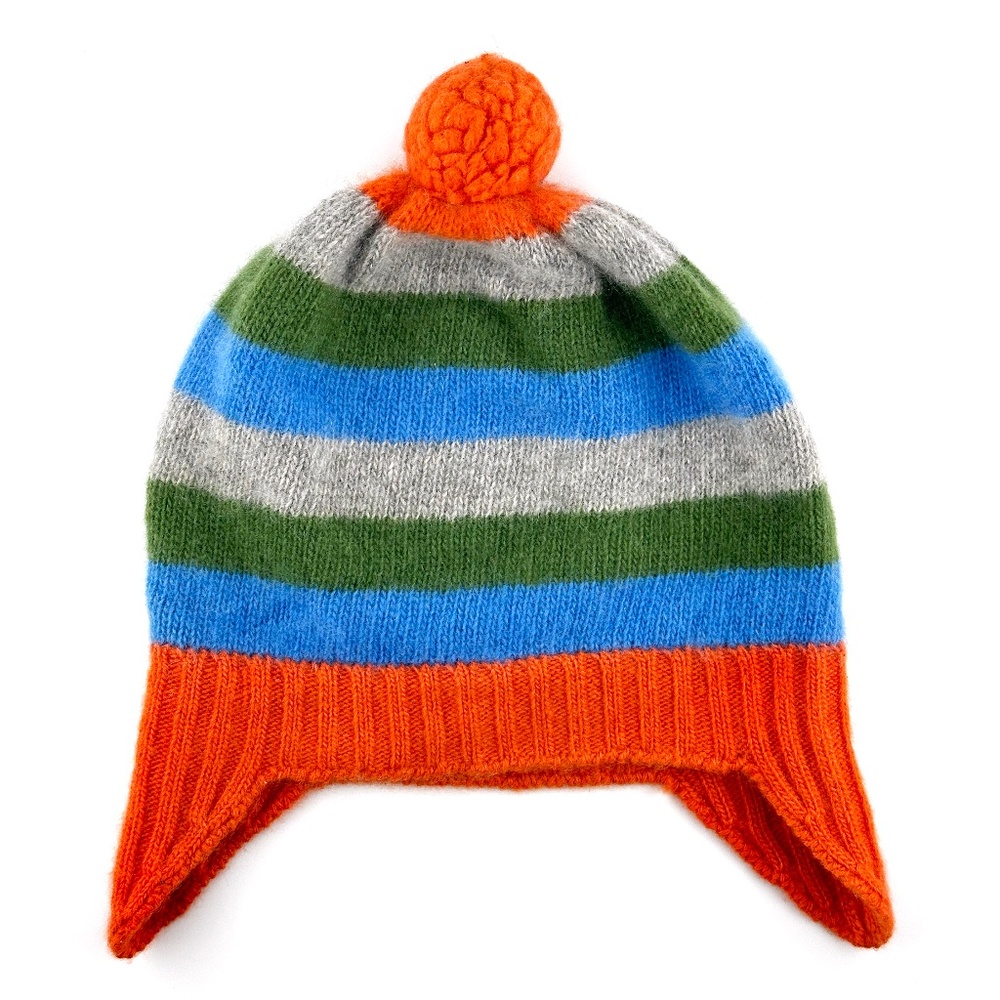 New! Portolano Baby | Cashmere Hat with Ear Flaps and Pom Pom